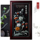 玉雕工艺品画挂件客厅书房玄关背景墙壁装 饰新古典中式 雕刻牡丹万