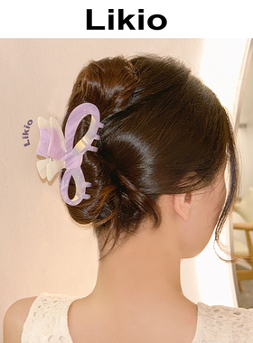 Likio 拼色蝴蝶结发抓礼物