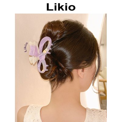 Likio 拼色蝴蝶结发抓礼物