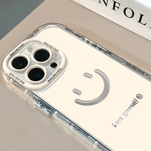 50se气囊x60i新款 ins简约可爱笑脸镜面适用于华为荣耀400pro 200手机壳荣耀70 magic7畅玩40Plus女 300
