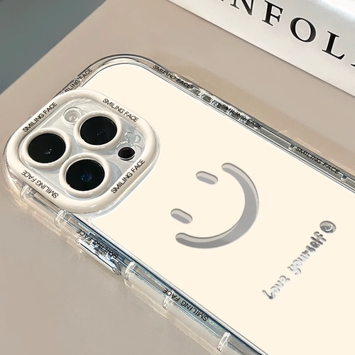 ins简约可爱笑脸镜面适用于华为荣耀500pro/400/300手机壳荣耀200/100/90气囊x70i新款magic8畅玩40Plus女