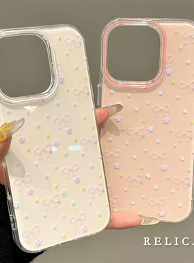 ZKA韩系简约蝴蝶结碎花适用于一加ace6手机壳1+15全包1+ace3V创意一加12/11小众保护壳一加ace2PRO白底IMD