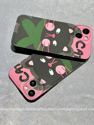 趣味可爱粉色猫咪涂鸦适用于华为p50E手机壳p40pro新款p30全包直边p60Pro直边mate70pro/50/40/30/20女简约