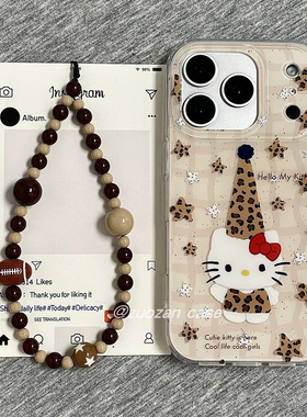 ZKAins韩风豹纹长帽小猫适用于小米 17/小米15Ultra/14pro手机壳红米k90pro/红米k80至尊note15plus白底IMD
