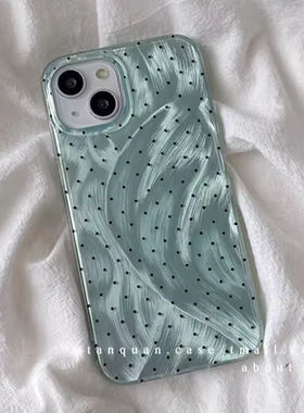 ins简约绿色羽纱波点适用于华为p70PRO手机壳p60/p50E全包mate70pro/羽纱p60Pro创意mate50/40小众p60art女