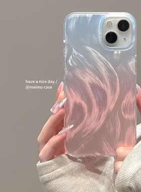 高级轻奢羽纱蓝粉渐变适用于三星s25+/s23/s22/s21FE/note20/10/s24/s9/s8手机壳a52女a51羽纱s9至尊A33/a53