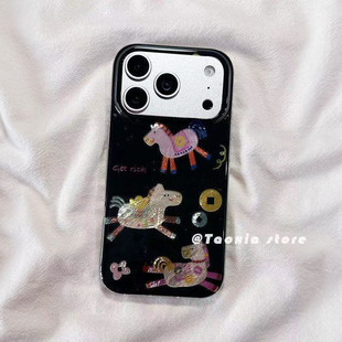 ZKA新年小众艺术感小马适用于华为p80PRO手机壳p70/p60E全包mate80pro/70Pro创意mate60/50透明p60art冰川IMD