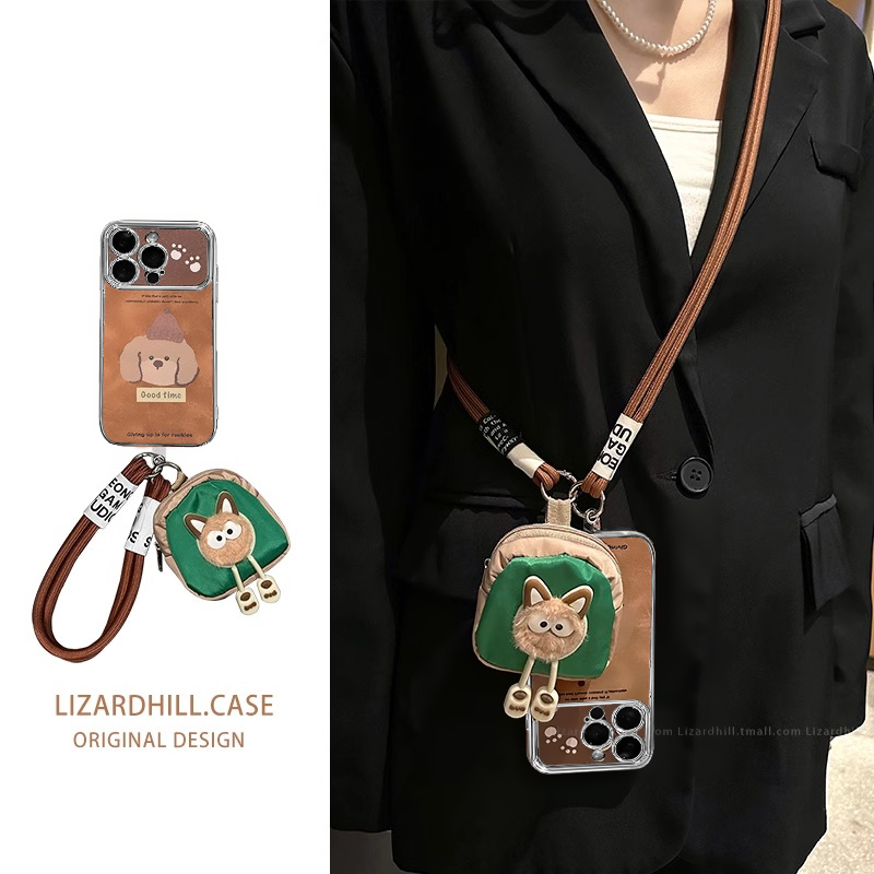 可爱棕色狗电镀边适用于OPPO FindX8pro手机壳A11X/Ultra软A2M保护套A58/A57/56/A1X镀窗X6/3女A93S/K10/A2PR