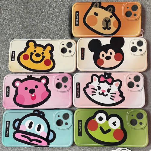 可爱涂鸦动物头像适用于小米15pro手机壳/cc9全包13spro直边civi2/civi3直边13x青春14ultar小米11/10/9女款