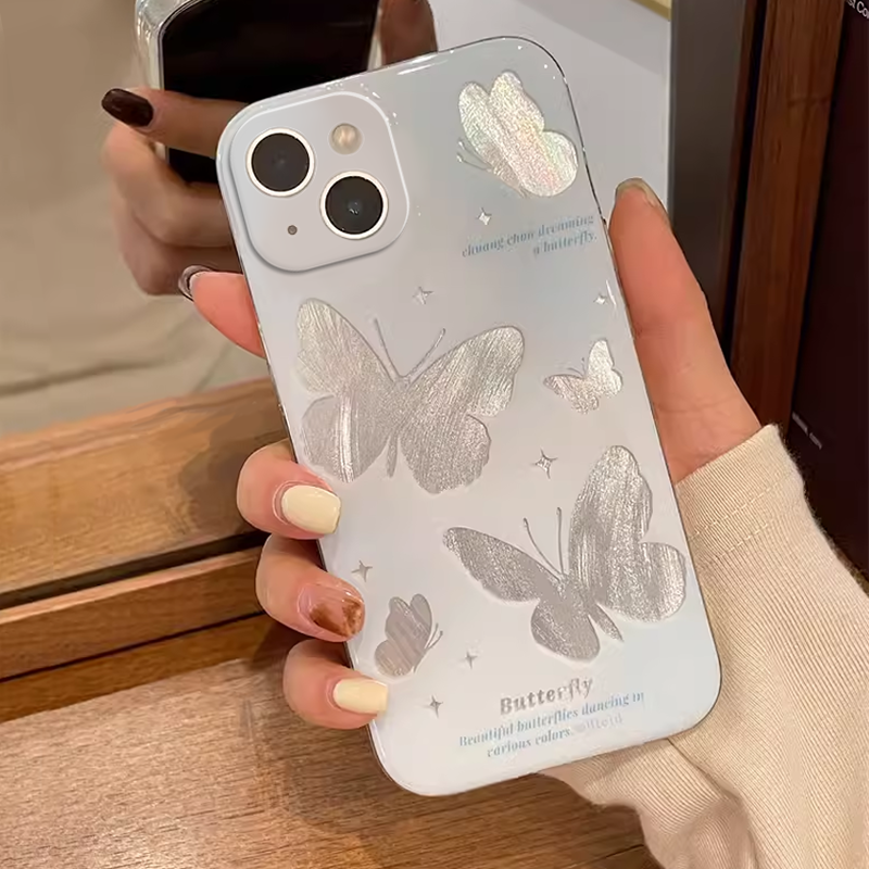 ins简约高级蝴蝶适用于vivo x200pro/x90s/x80/x70手机壳s18pro女s7e透明s10/s15原创s17创意y100防摔y78羽纱