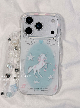 ZKAins风少女心独角兽适用于小米 17/小米15Ultra/14pro手机壳红米k90pro/红米k80至尊note15plus白底IMD