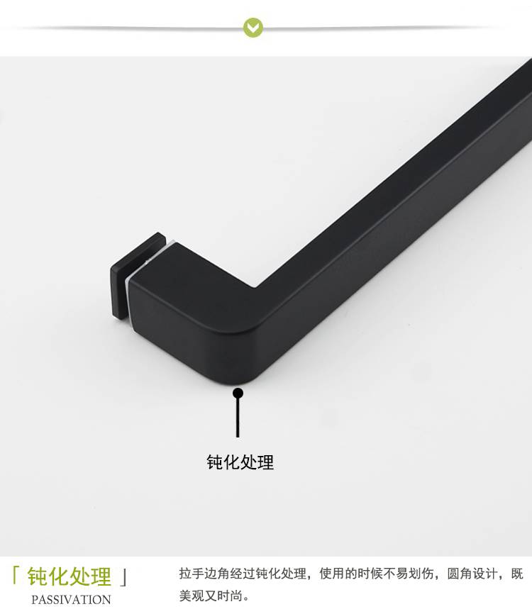 新款方管亚黑不锈钢单面拉手淋浴房移门单面装把手玻璃门横装扶手