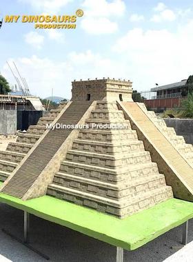 实体玻璃钢仿真一比一还原展示建筑模型 设计制作太阳神庙摆件