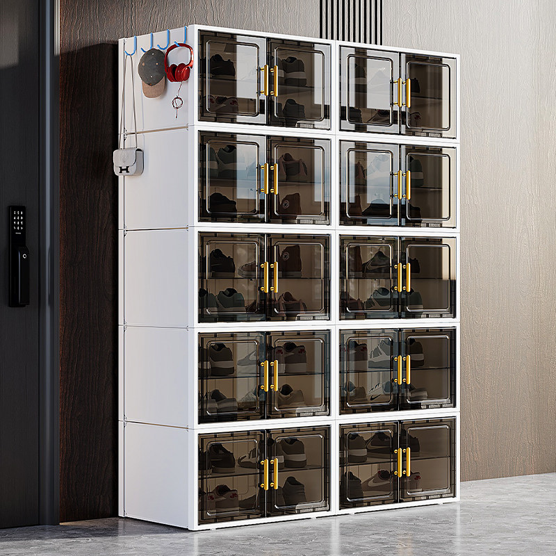 鞋盒收纳盒多层透明鞋子收纳神器家用门口鞋架收纳柜一体靠墙鞋柜,收纳整理,鞋盒,淘宝优惠券,粉丝福利购,淘宝优惠卷