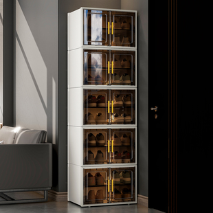 鞋盒收纳盒透明一体靠墙神器多层塑料鞋架子2025新款家用门口鞋柜