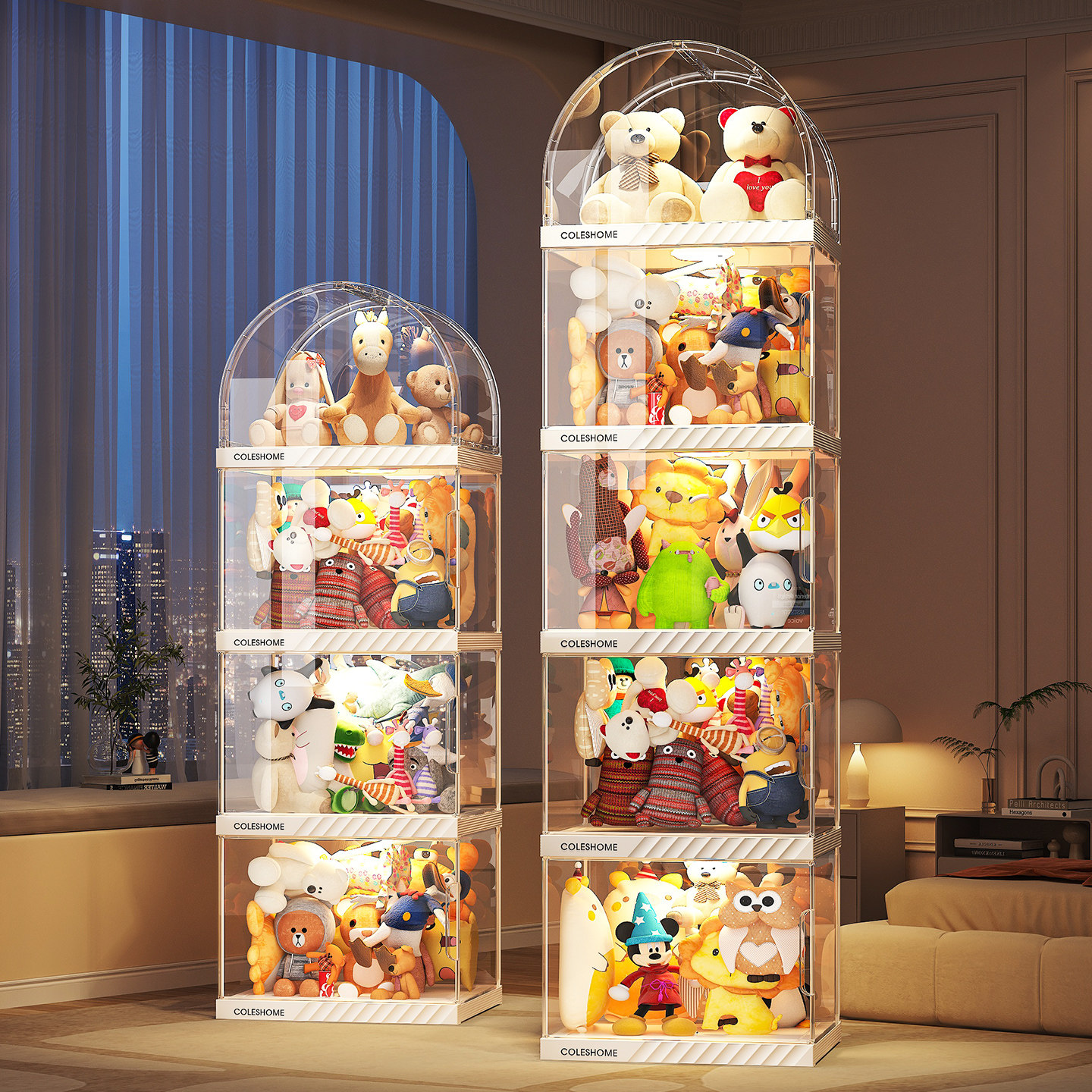 娃娃收纳桶装棉花布玩偶毛绒玩具收纳神器高颜值沙发透明筒展示柜,收纳整理,脏衣篮,淘宝优惠券,粉丝福利购,淘宝优惠卷