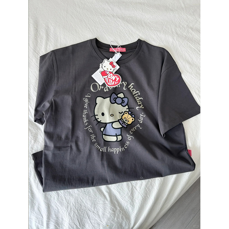 品牌外贸专柜撤回清仓捡漏~韩版纯棉高街卡通印花男女短袖T恤上衣