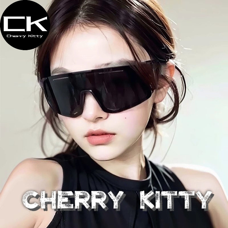 Cherry Kitty韩国连体镜片大墨镜骑行眼镜男女反光运动面罩太阳镜
