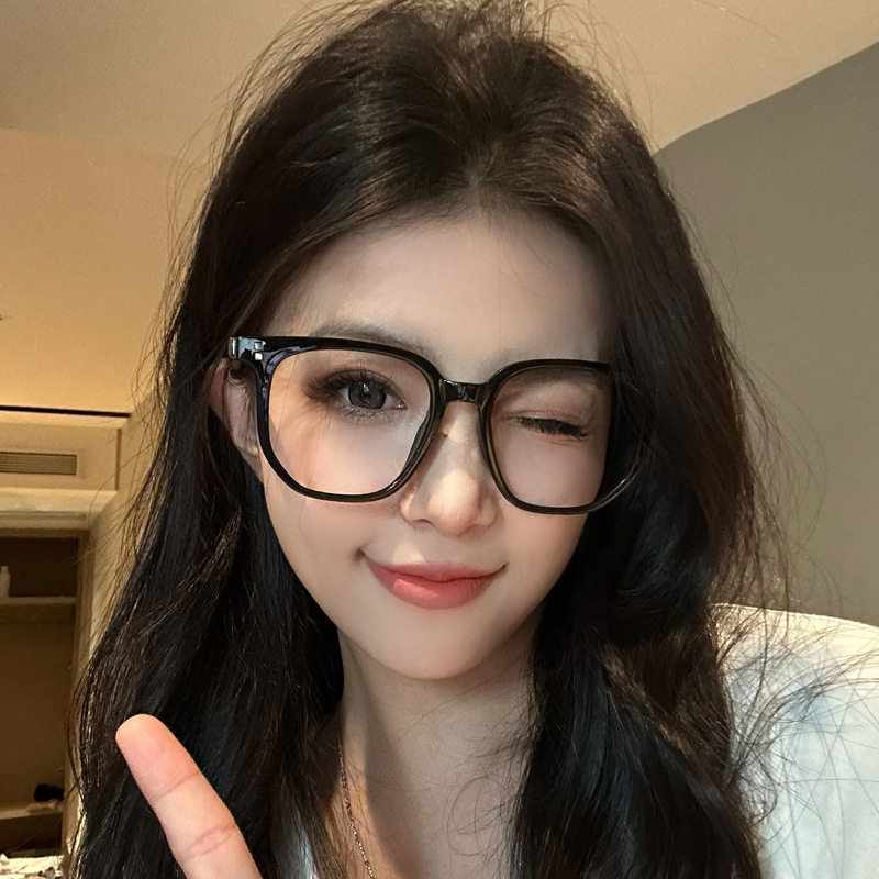 大框黑框眼镜架男女复古个性仿木纹腿大脸显瘦防蓝光眼镜可配近视
