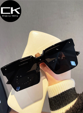 Cherry Kitty新款个性半框男墨镜帅气款高级感太阳镜女圆长脸时尚