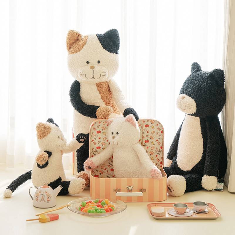 愈空间猫玩偶米娃茶睡觉可爱日猫547咪绒枕毛玩公具娃治仔礼生物