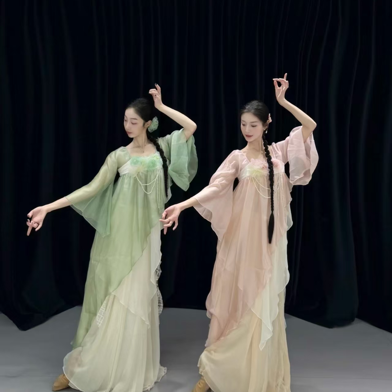 古典舞服装渐变仙气纱衣舞蹈服