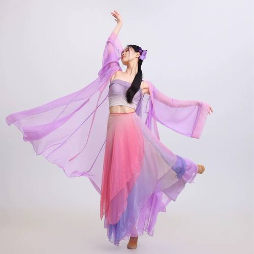 新款超仙气渐变色古典舞演出服