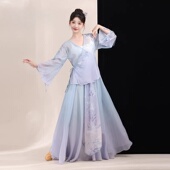 印花纱衣飘逸仙气大摆裙中国舞表演套装 2026新款 古典舞蹈服新中式