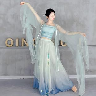 古典舞服装超仙中国舞舞蹈演出服飘逸纱衣亮片裤裙优雅仙气练功服