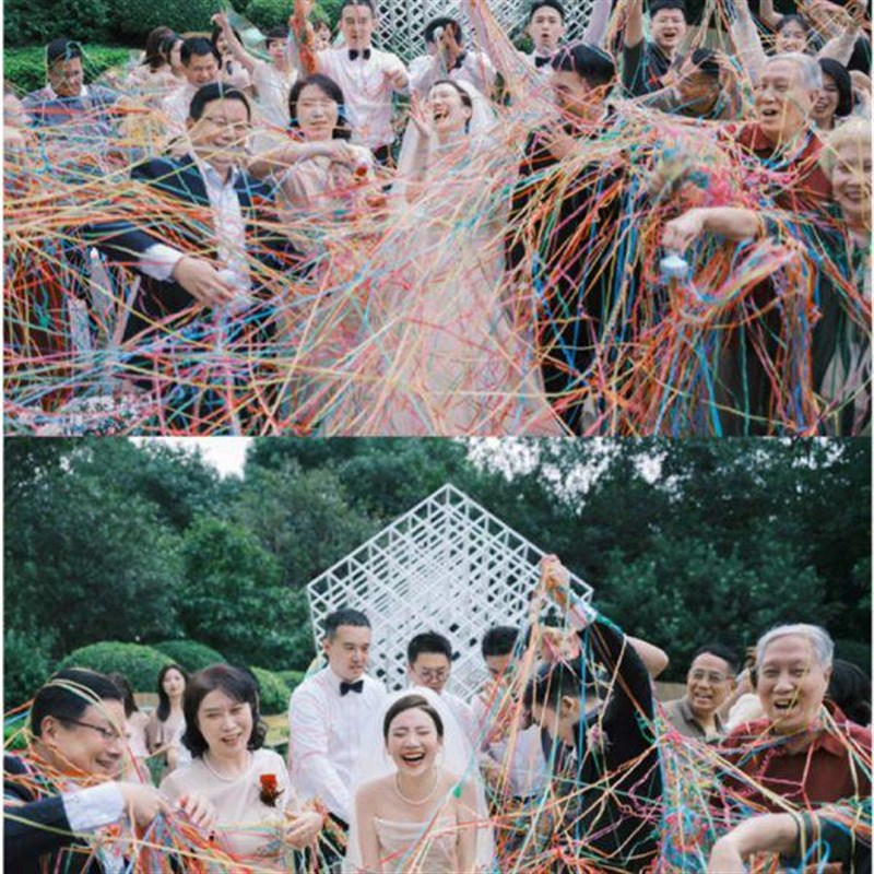 速发接亲道具手抛彩带手扔庆祝拉炮喷花婚礼场景气氛道具创意礼花