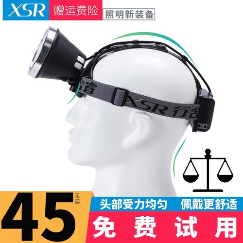 速发2021新款 头强亮光充电超灯头戴式手电筒矿灯感应夜钓疝气远