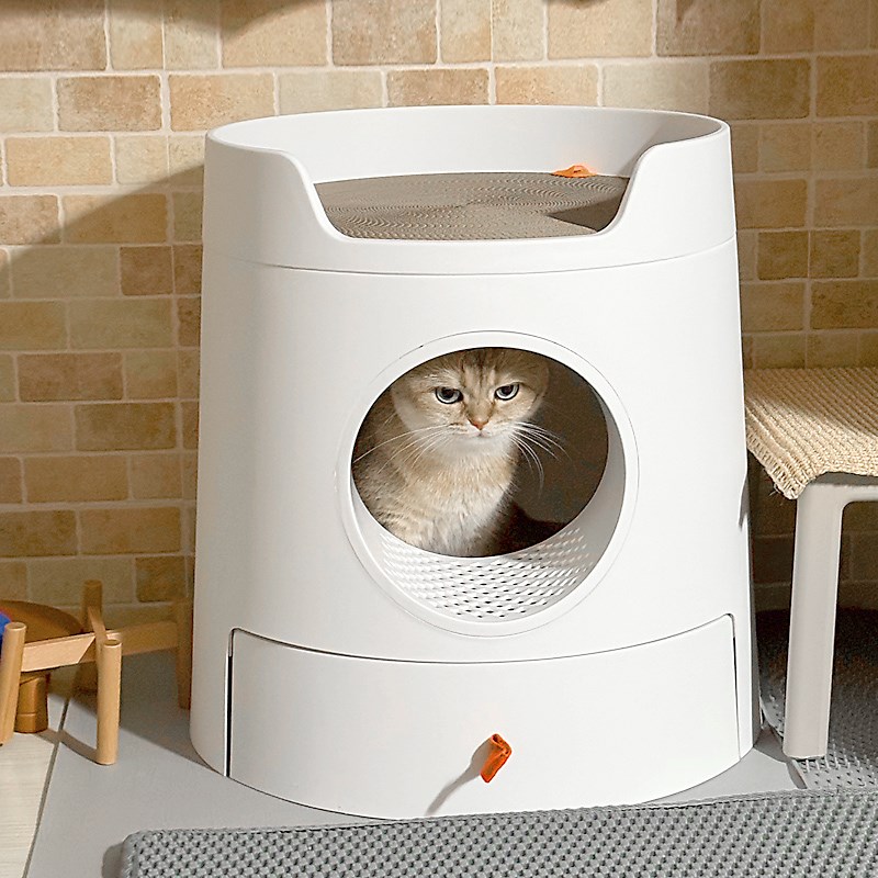 速发全包猫砂盆双层猫沙所体外溅防臭全封闭一防式猫窝大号抓板猫