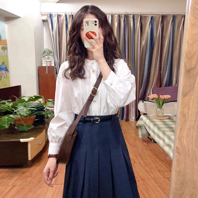 速发看初2024新款法式白色圆领装小个好超子早甜美穿搭上衣