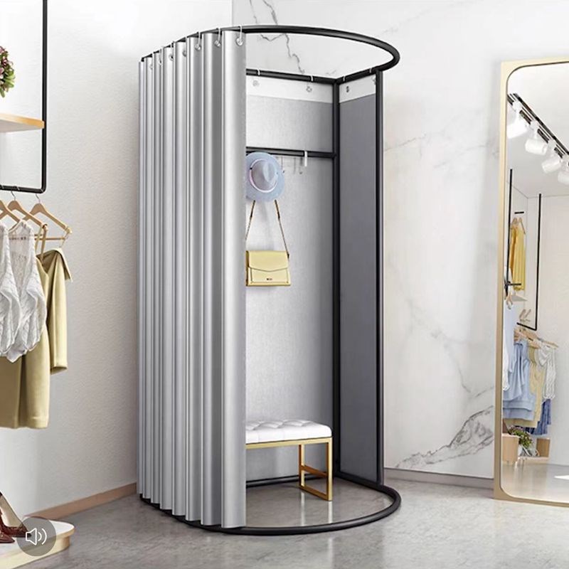 速发商场移动试衣间服装店落地便携式可叠折简易更衣室门时展示架