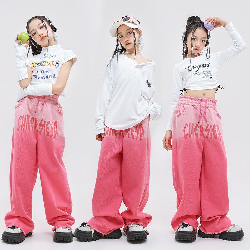 速发少儿爵士舞子装孩酷帅渐变长服少儿架裤鼓hiphop嘻哈套装演出