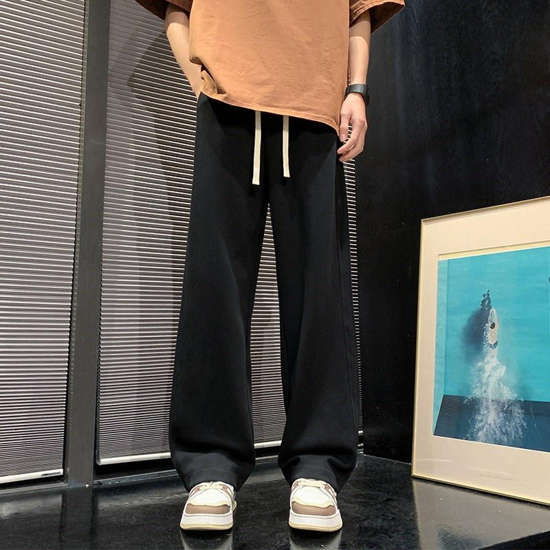 速发裤子男大闲季2024新款宽松直筒秋码休冬长裤阔腿运动卫裤