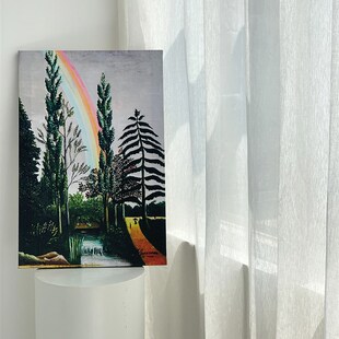 速发 T多梅尼湖彩虹亨利卢梭风卧客小景室厅众装饰画挂画免打孔