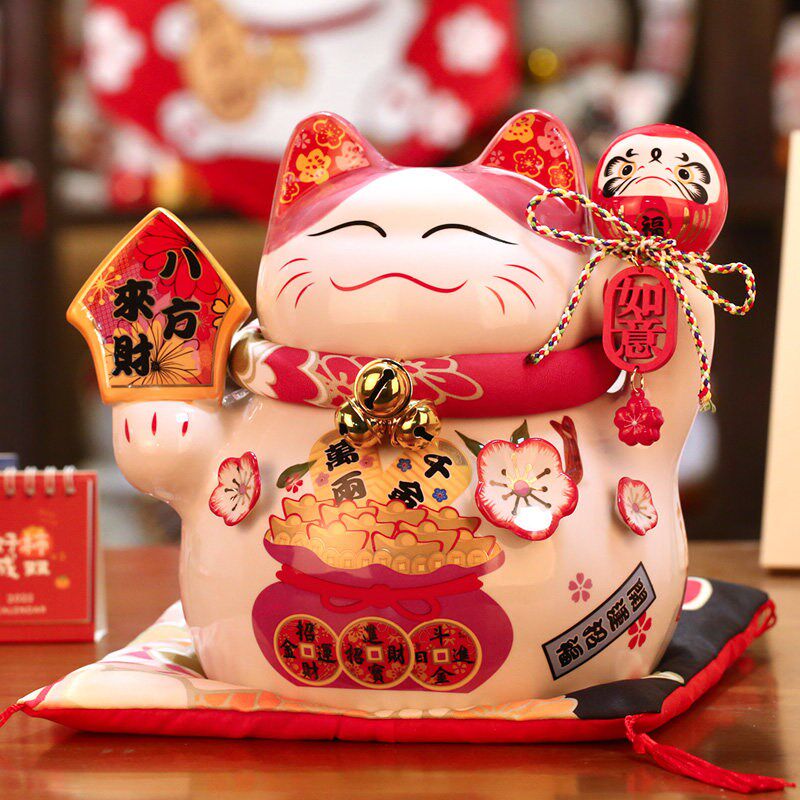 速发陶瓷招财猫存钱罐2026新款家居客厅桌面摆件乔迁送礼发财猫储
