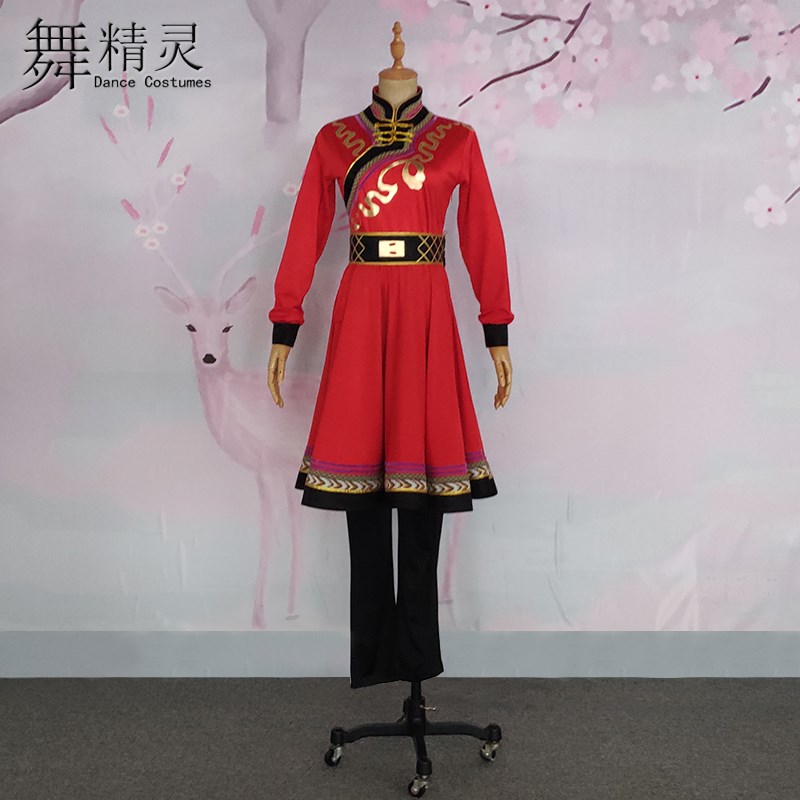 速发新古蒙款舞蹈表演子蒙族舞蹈服艺考服筷服舞练功服民族风演出