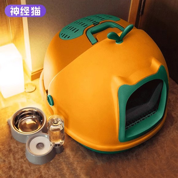 速发猫砂外超大号撞色厕鲸鱼全封闭式猫小所防臭防盆溅猫沙盆猫屎