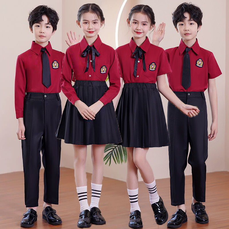 速发演庆儿童国出服大合小团男童礼服中唱学生合唱朗诵表演服装