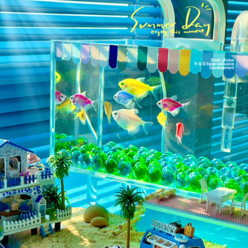 速发斗界鱼缸琉璃珠底沉装饰创意生态海底世鱼玻璃珠套餐弹珠造景