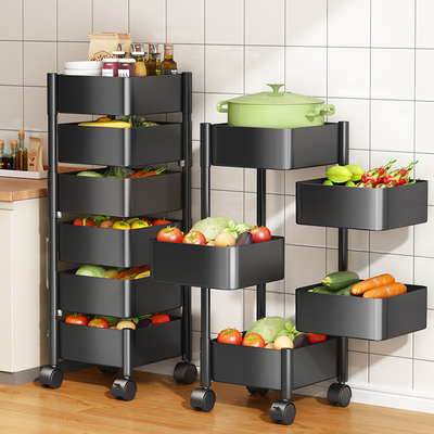 速发可旋转置房蔬菜厨物架收纳筐落地多层放水果姜功菜篮子多蒜能