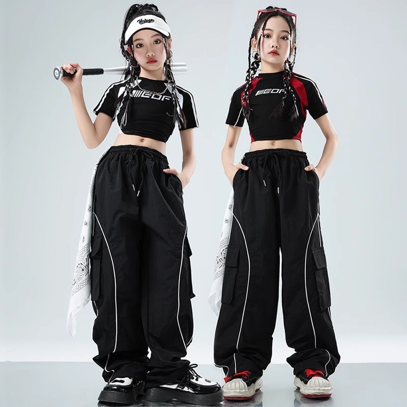 速发少儿街舞潮服机车演儿装azz走秀孩爵士舞蹈服hiphop少出服j酷