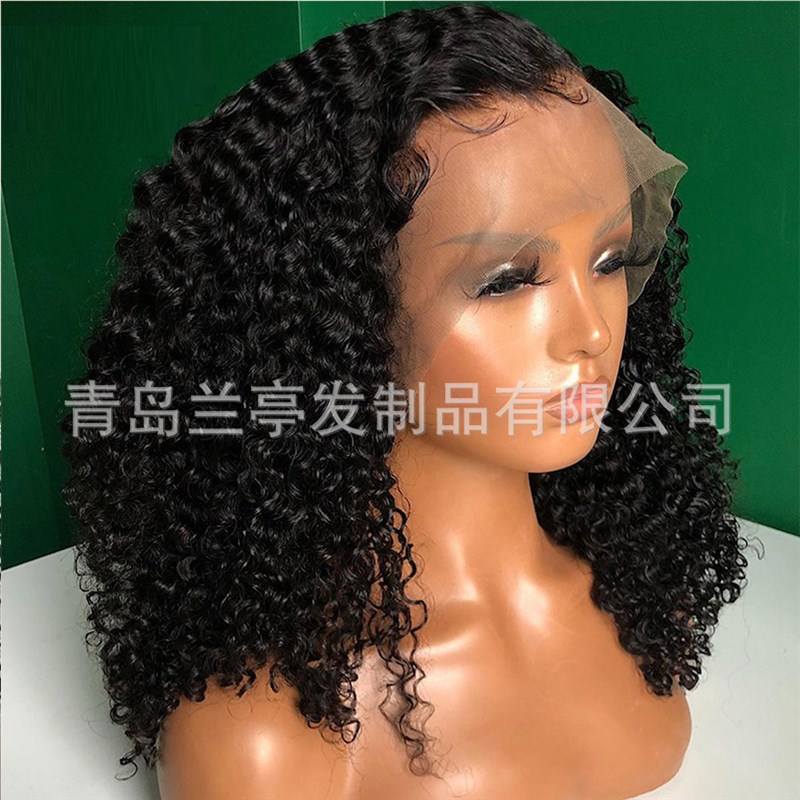 速发假发卷发黑人小卷c丝rl套假发高温u化纤前蕾丝头y一件
