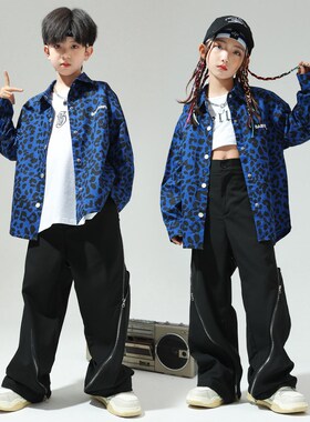 速发少儿彩舞潮服男孩嘻哈hiph出p迷街外套演o服孩爵士舞表演服套