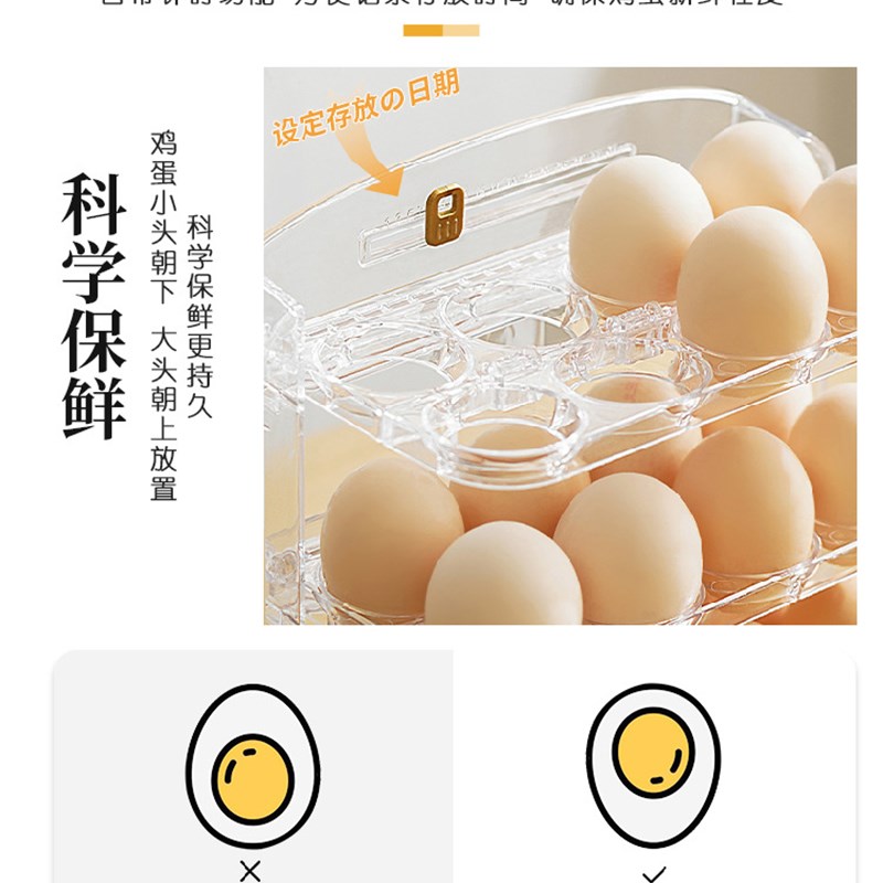 速发鸡蛋鸡纳盒冰箱侧门专用收纳架可翻转收格装放蛋架托蛋蛋保