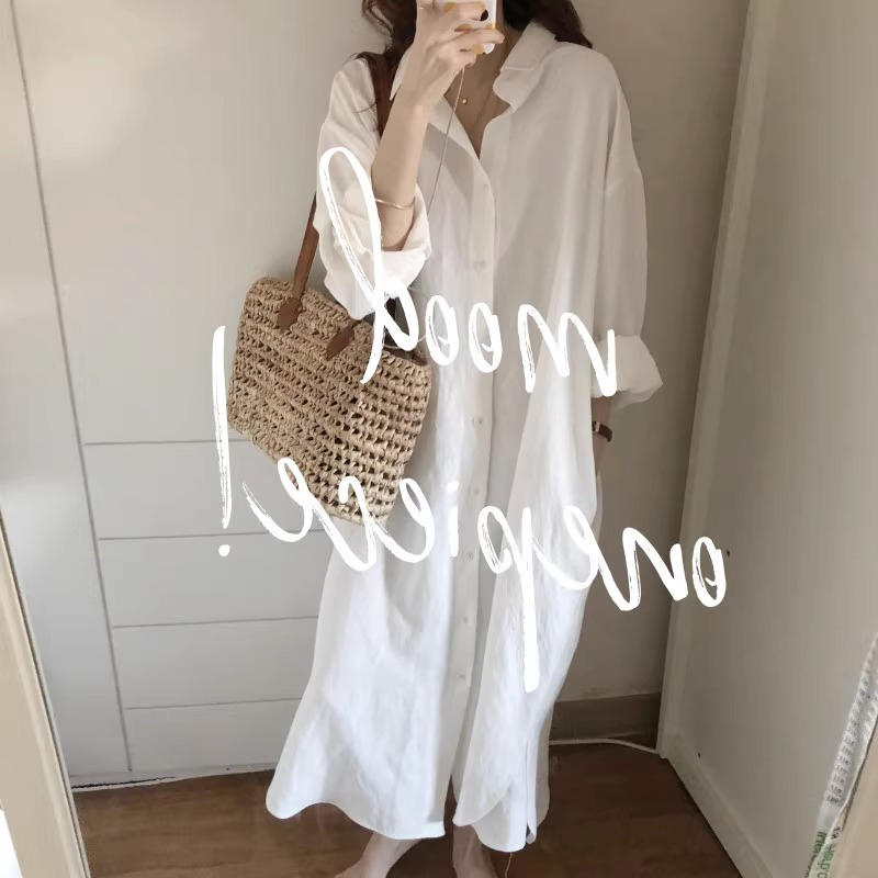 速发气质装2O24年新款法尚时式高级感洋气宽松长款P0领连衣裙