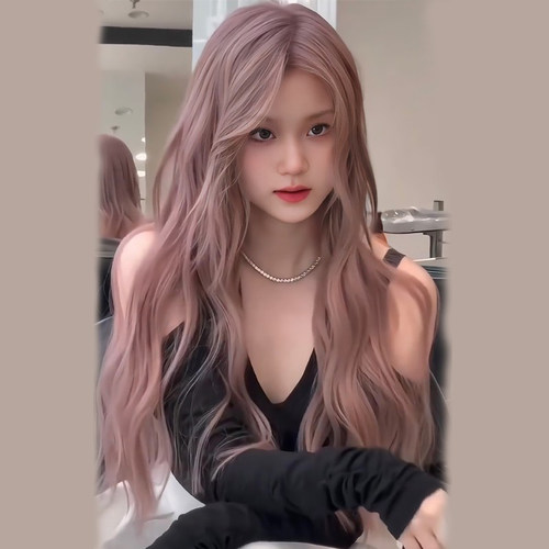 速发中分假质长发港风气紫lita长卷发自然减龄发色人发全头套