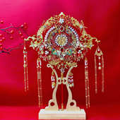 团扇结婚新娘diy材料包出嫁重工双面中式 婚礼闺蜜高级秀禾服喜扇